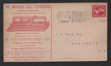 US 1895 ADVERTISING COVER N. TYPEWRITTER CO. TO NEW PALTZ NEW YORK