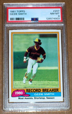 1981 Ozzie Smith (Record Breaker) #207 Topps PSA 8 San Diego Padres