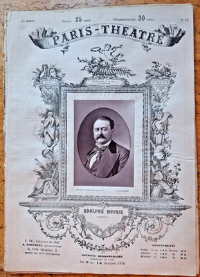 LIEBERT Photoglyptie Adolphe DU Revue Paris-Théâtre 1874 Comédien