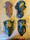 4 Roseville  wall pockets-Tuscany, Freesia, Clematis, Zephyr Lily. no reserve.