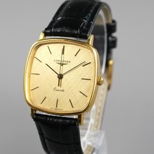 Orologio uomo LONGINES 977.6401 oro 30mm vintage batteria nuova cinturino pelle