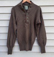 Vintage US Army 100 Wool Sweater Henley Military Issue Size Medium