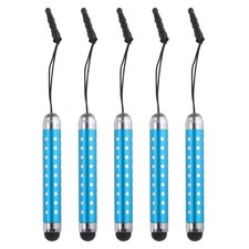 5pcs Stylus Pen for Touch Screens Rhinestone Capacitive Pens, Light Blue