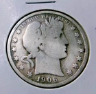 1906 P  SILVER O Barber Half Dollar VERY NICE
