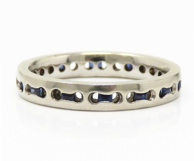 NYJEWEL Emil Kahn 18k Weißgold natürlicher Saphir Eternity Bandring