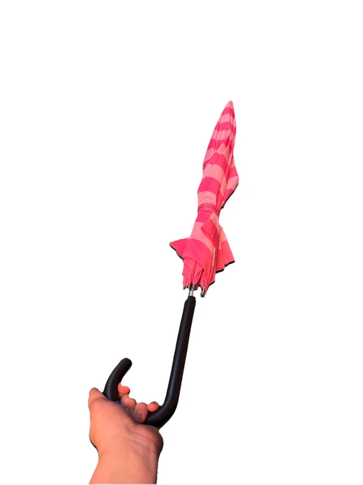 Sombrilla a rayas rosa Victoria's Secret tienda circo Y2K paraguas edición limitada Foto 3 de 3