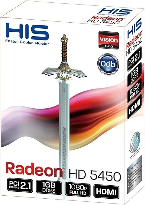 HIS Radeon HD 5450 Silence 1GB DDR3 PCI-E Video Card - Image 2 of 2