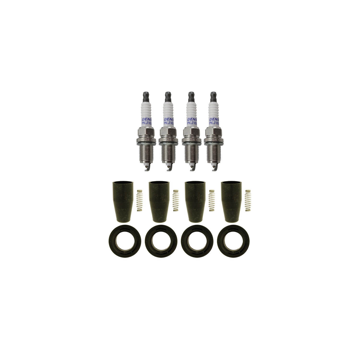 Denso 4 Double Platinum Spark Plugs  NGK 4 Coil Boot Kit for Aveo Astra L4