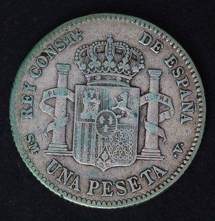 SPAIN 1 Peseta 1901 (01) SM V Silver 0.835 Alfonso XIII. 4416