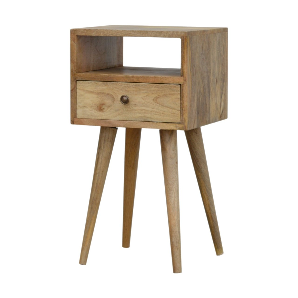 Artisan Furniture Solid Mango Wood Bedside Table with Drawer - Brown - Image 2