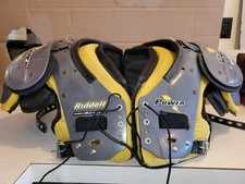 Riddell Power Football Shoulder Pads PM19DBFLAT M 42-44 Gray Yellow Padded