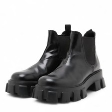Botas Chelsea PRADA Monolith de cuero cepillado negras TE174 para hombre