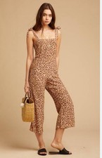 Faithfull the Brand Elsa Jumpsuit Mila Animal Print Sz10