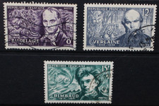 FRANCE 1951 Poetry: Famous French Poets. Set of 3. Fine USED. SG1129/1131.