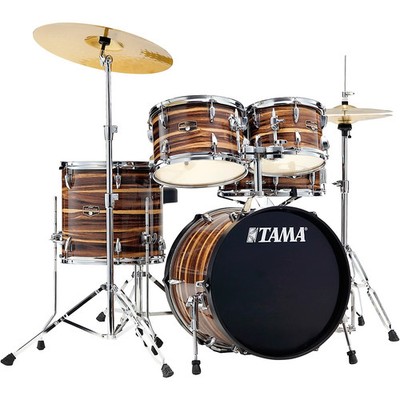 TAMA Imperialstar 5-Piece Complete Drum Set w/18'' Bass/Cymbals Coffee Teak Wrap