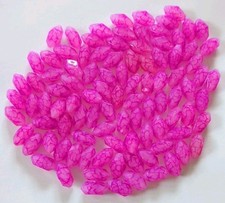 Lot Of 100 Bright Pink Opaque Faceted Plastic Beads