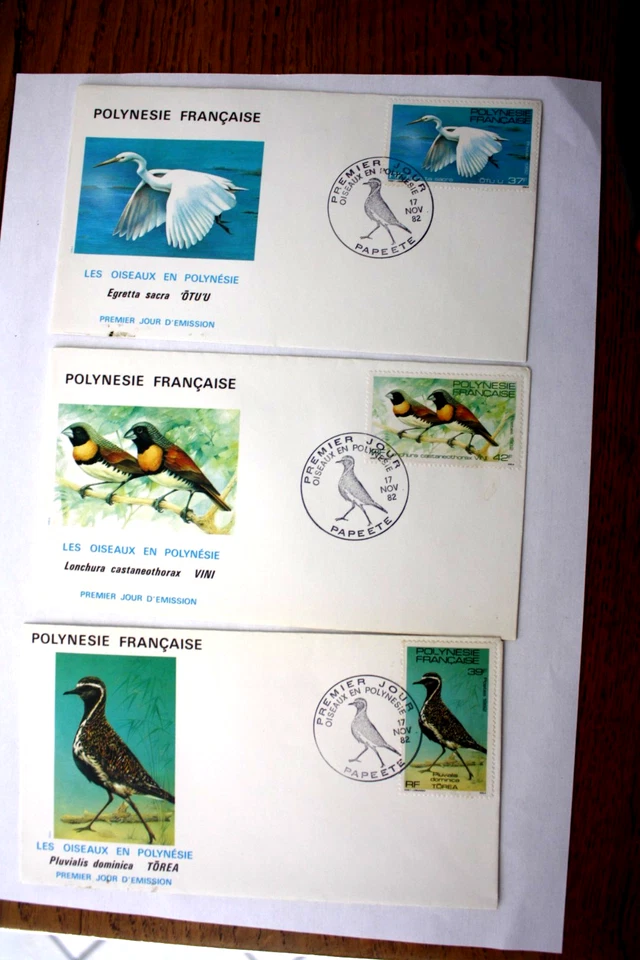 Polynésie , 1982, 3 FDC les oiseaux en Polynésie - Photo 1/1