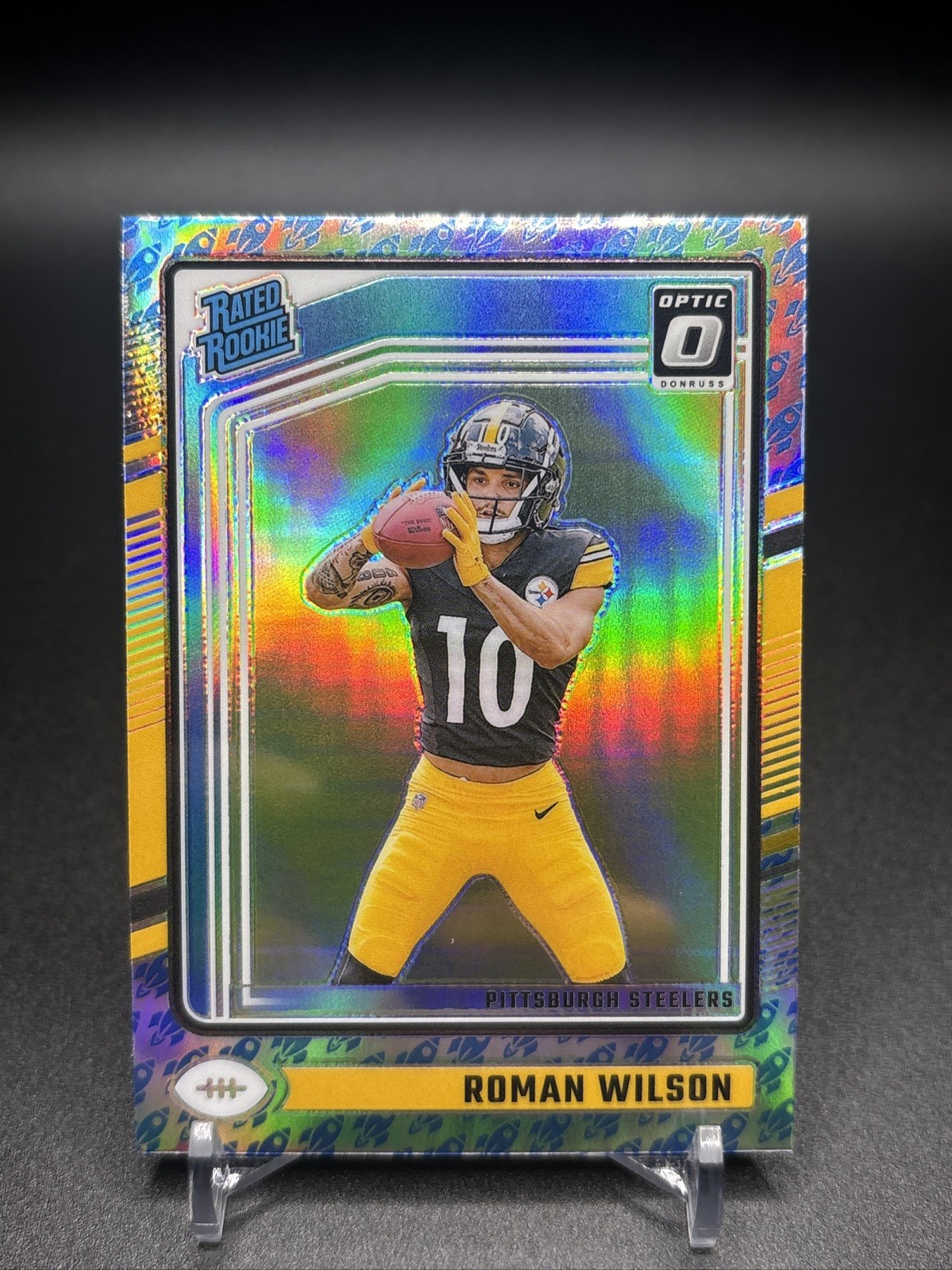 2024 Panini Optic Roman Wilson Rocket Emoji #285 Case Hit SSP Steelers RC