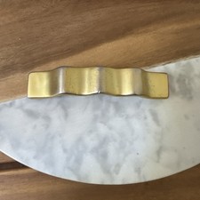 Vintage Gold Wavy Barrette   Made in France   Sculptural Minimalist Hair Clip
