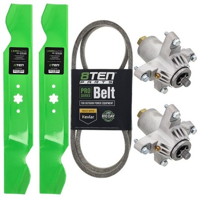 8TEN Spindle Blade Belt Kit for Yard-Machines 660F 450F LT-38 LT38 747G 38-Inch
