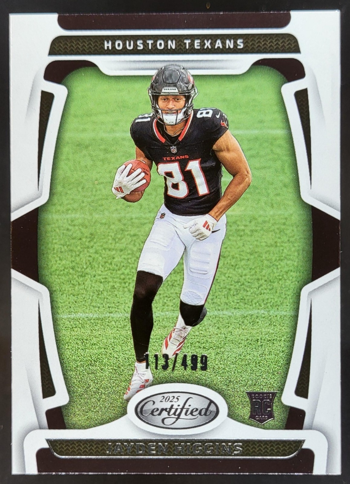 2025 Panini Certified Jayden Higgins Rookies /499 #130 RC Houston Texans MR11