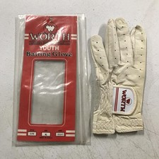Vintage Worth Schlaghandschuh Jungen Jugend XL Rechth&auml;ndig Wei&szlig; Leder Baseball