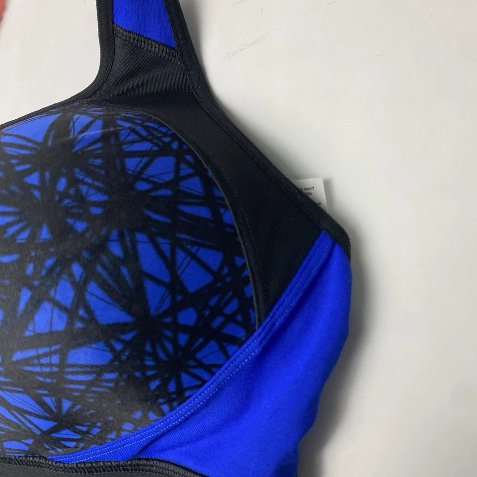 Sutiã esportivo Champion C9 azul Power Shape Max zíper frontal racerback sem fio tamanho XXL - Imagem 4 de 4