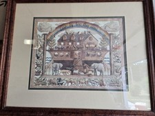 Scherenschnitte Folk Art Cut Paper Picture Noah's Ark 1990 Designs with Scissors