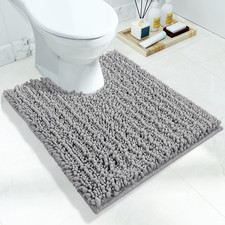 Toilet Rug U Shaped Washable 24X20 Inch - Ultra Soft Absorbent Chenille Bath Rug