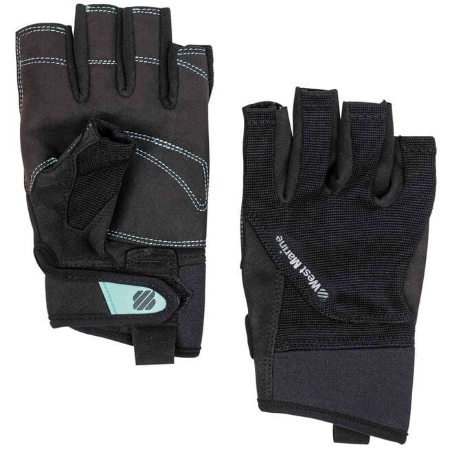 West Marine Premium Short Finger Sailing Glove Women's XS Black AX Suede
