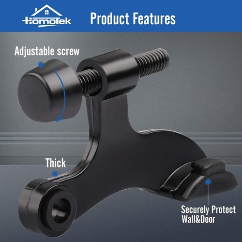 12 Pack Hinge Pin Black Door Stopper,Adjustable Deluxe Heavy Duty Door Stoppe... - 第 2/6 張圖片