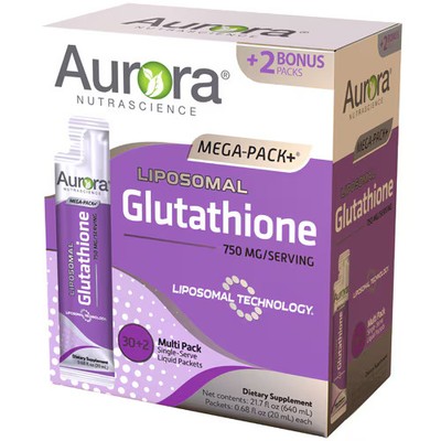 Worldwide 2 X Aurora NutraScience Mega-Liposomal Glutathione Mega-Pack+ -- 750