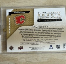 2015 2016 Black Diamond Hockey Sam Bennett Peace Of Jersey 02/15 Signature