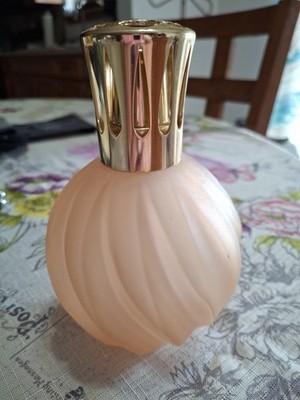 Lampe Berger Frosted Swirl Glass Fragrance Diffuser Peach  Color Made in France