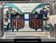 2025 Panini Flawless Breece Hall James Cook 1of1 Dual Nfl Shield 