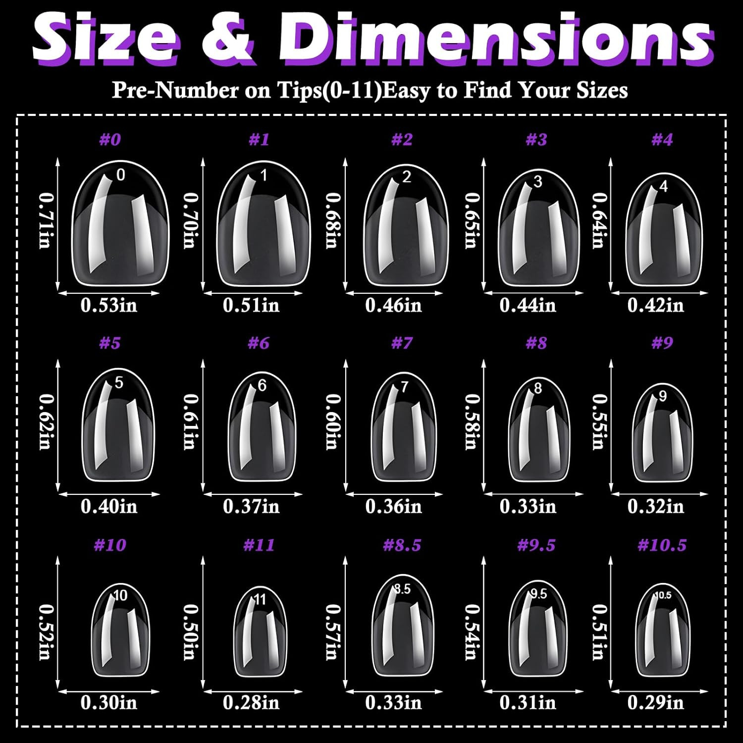 360Pc Extra Short Oval Nail Tips Clear Fake Nails XS round Almond Gel Nail Tips 