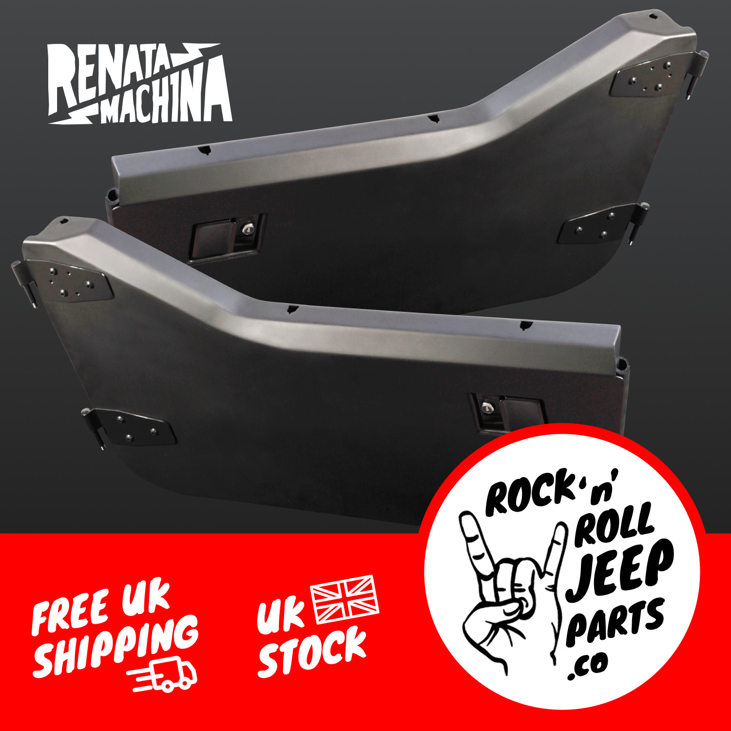 Jeep Wrangler YJ Half Doors Left & Right Door Set (1987-1995) UK stock