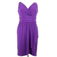 Chaps Dress NEW $85 Sz XL Brt Orchid Purple V Neck Aysmm Poly Elastane Dress