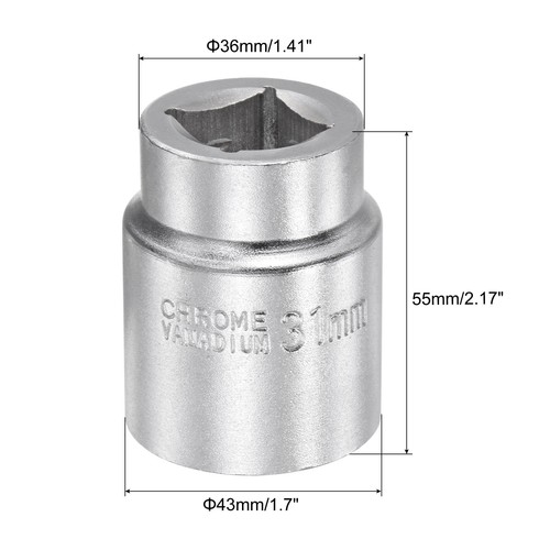 3/4 " Square Drive 12 Point 31mm Standard Impact Socket Alloy Steel - Picture 2 of 5