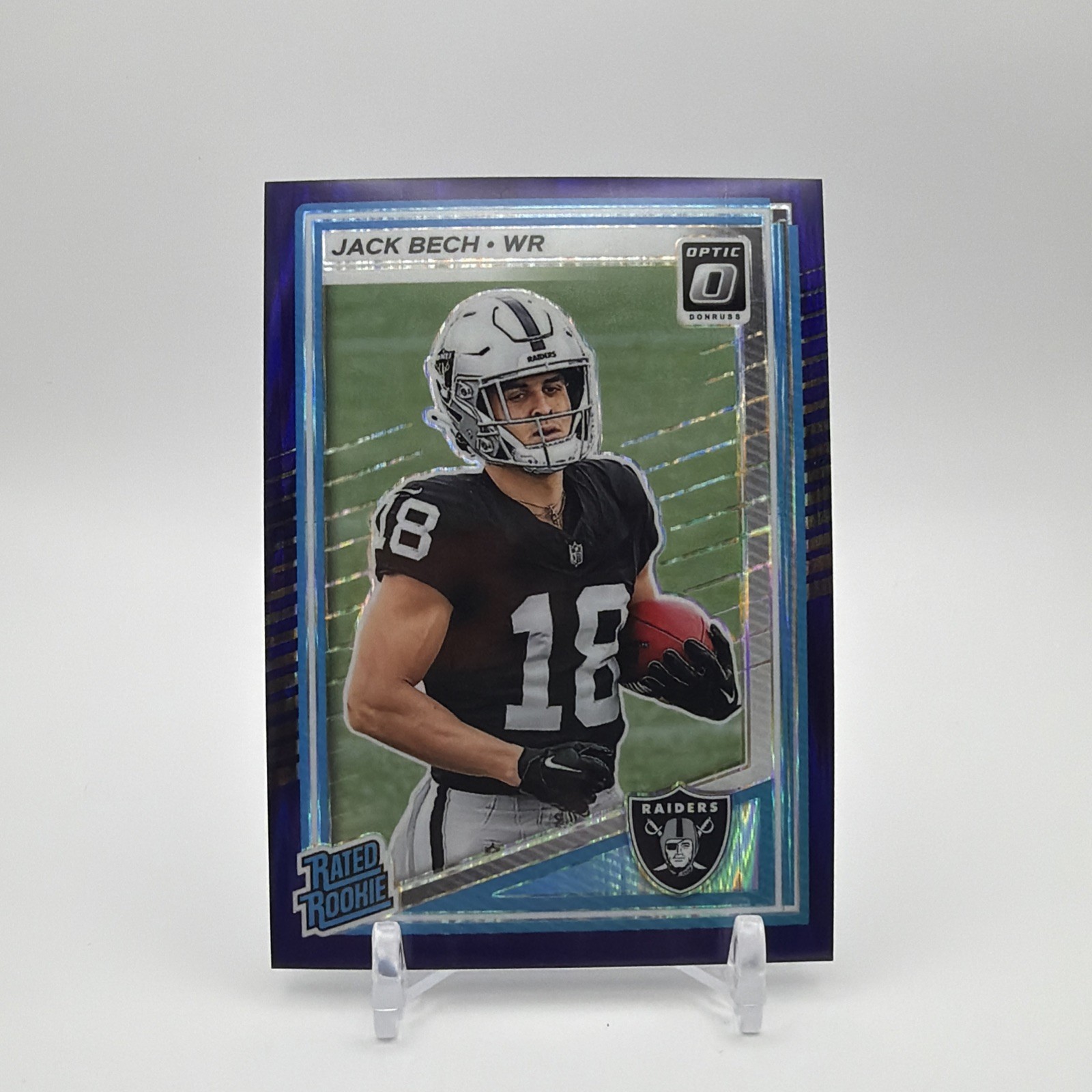 2025 Panini Donruss Optic - Rated Rookie Jack Bech #211 Purple Shock Prizm (RC)