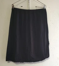 Vanity Fair Women Black Slip with Side Slit 100% Nylon Size XL 