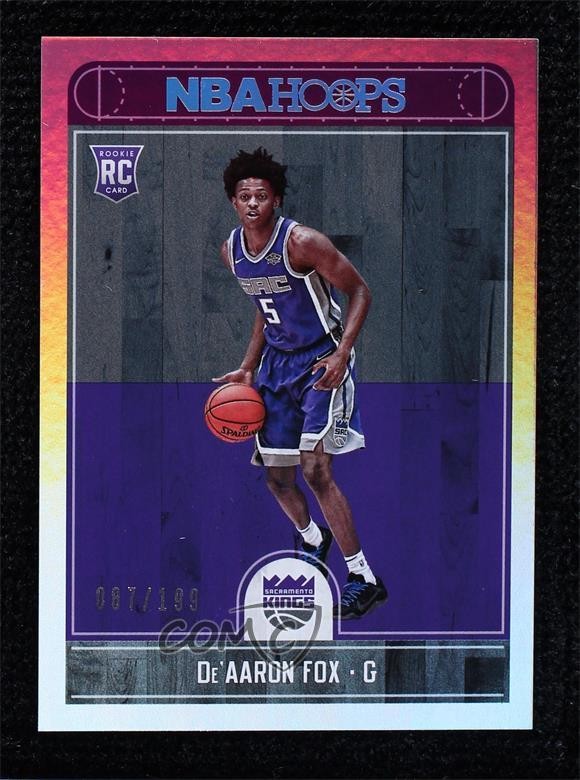 2017-18 Panini NBA Hoops Silver 87/199 De'Aaron Fox #255 7zf