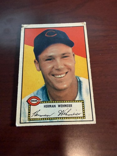 Herman Wehmeier [Red Back] #80 1952 Topps card