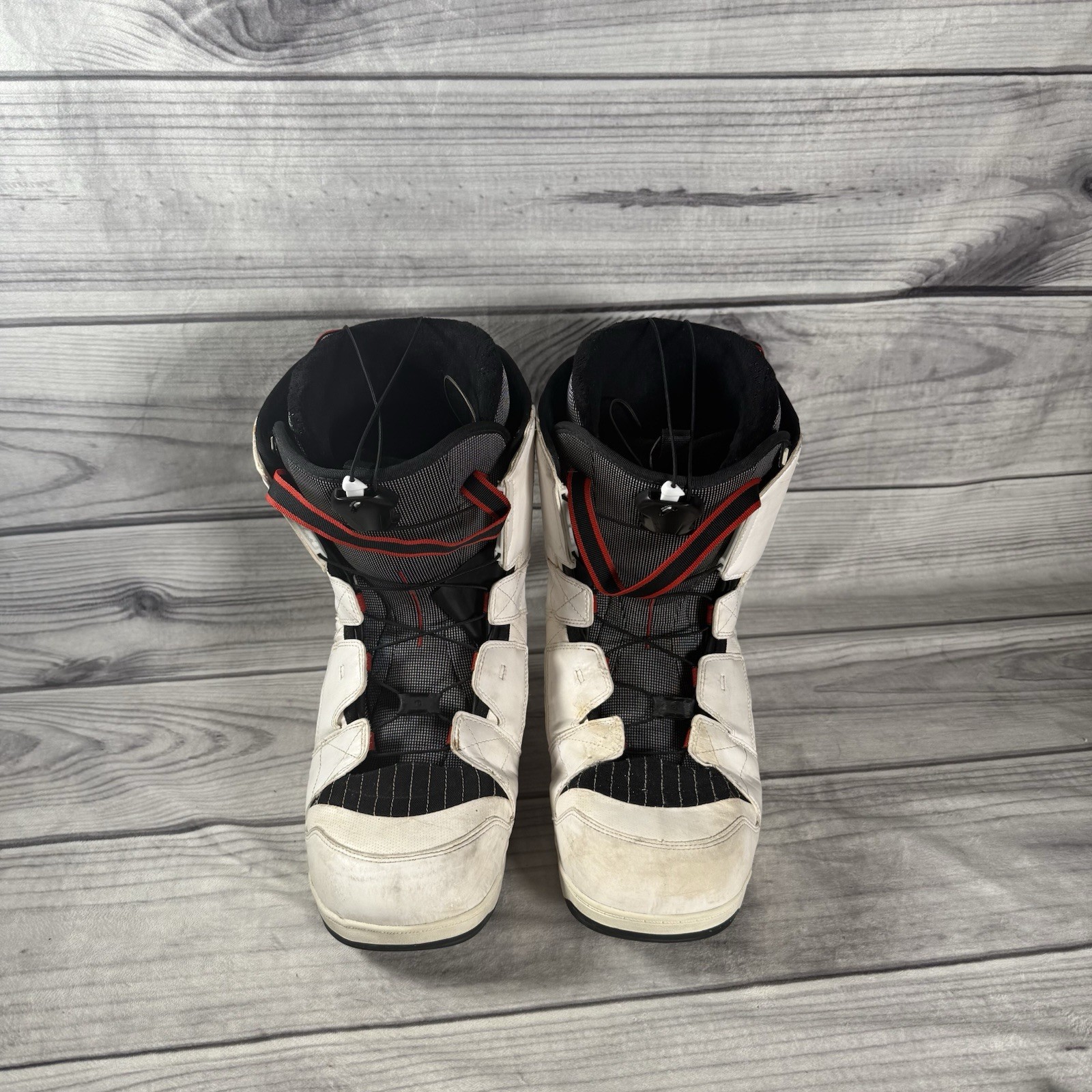 Stivali da snowboard Salomon Brigade Autofit da uomo taglia 12 5 bianchi snowboard