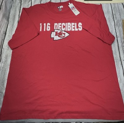 NWT NFL Team Apparel Kansas City Chiefs T-shirt 3XL Red 116 Decibels SEE PICS