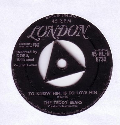 The Teddy Bears - To Know Him, Is To Love Him (7'', Single, Mono)