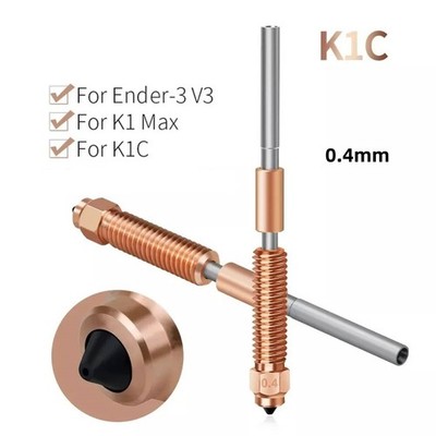 0.4mm K1C Nozzle for Ender-3 V3 K1C K1 Max Quick-Swap Nozzles 3D Printer Parts