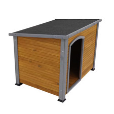 Dog House Outdoor and Indoor Heated Wooden Dog Kennel for Winter with Raised Fee