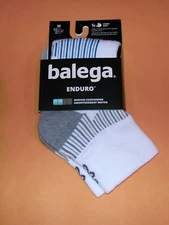 Balega Enduro Medium Cushion Unisex Quarter Socks  Women's Size Medium NWT White