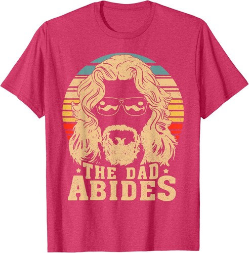Retro The Dad Abides Funny Dad Daddy Father's Day T-Shirt Hoodie - Picture 9 of 11